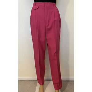 Vintage Lady Manhattan Hot Pink High Rise Pleated Tapered Dress Pants Womens 12